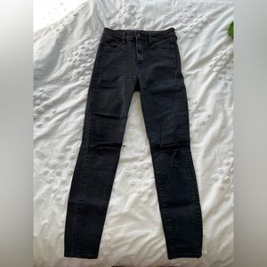 Super high rise jeggings with rips